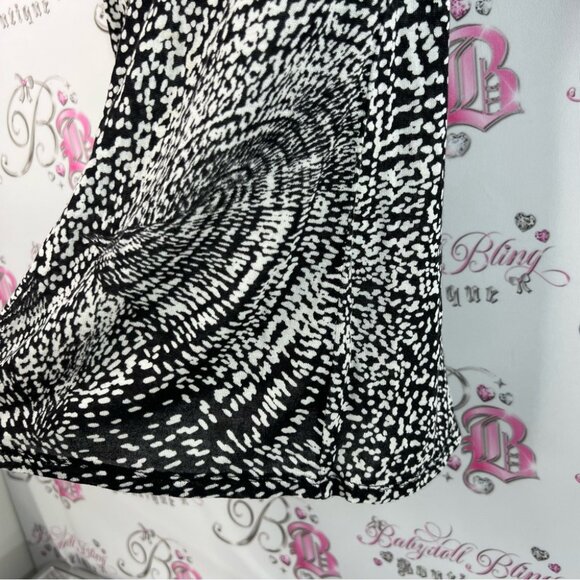 BCBGMaxAzria shirt tip dotted swirls Black and White Swirl Long Sleeve Top - Picture 5 of 10